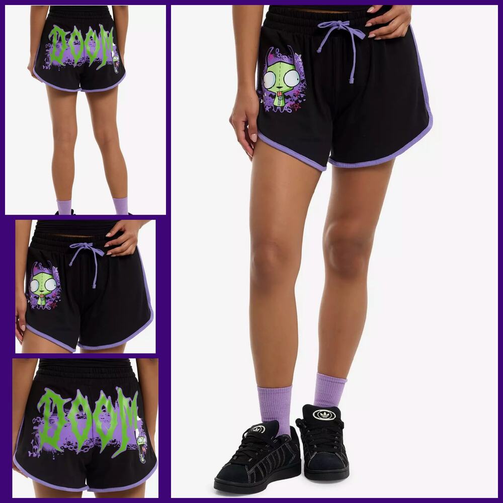 Invader Zim GIR DOOM Soft Lounge/Sports Shorts Womens/Juniors Large Y2K RARE NWT